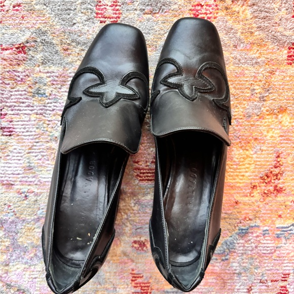 Freda Salvador Western Black Leather Mule Pumps - Picture 2 of 8